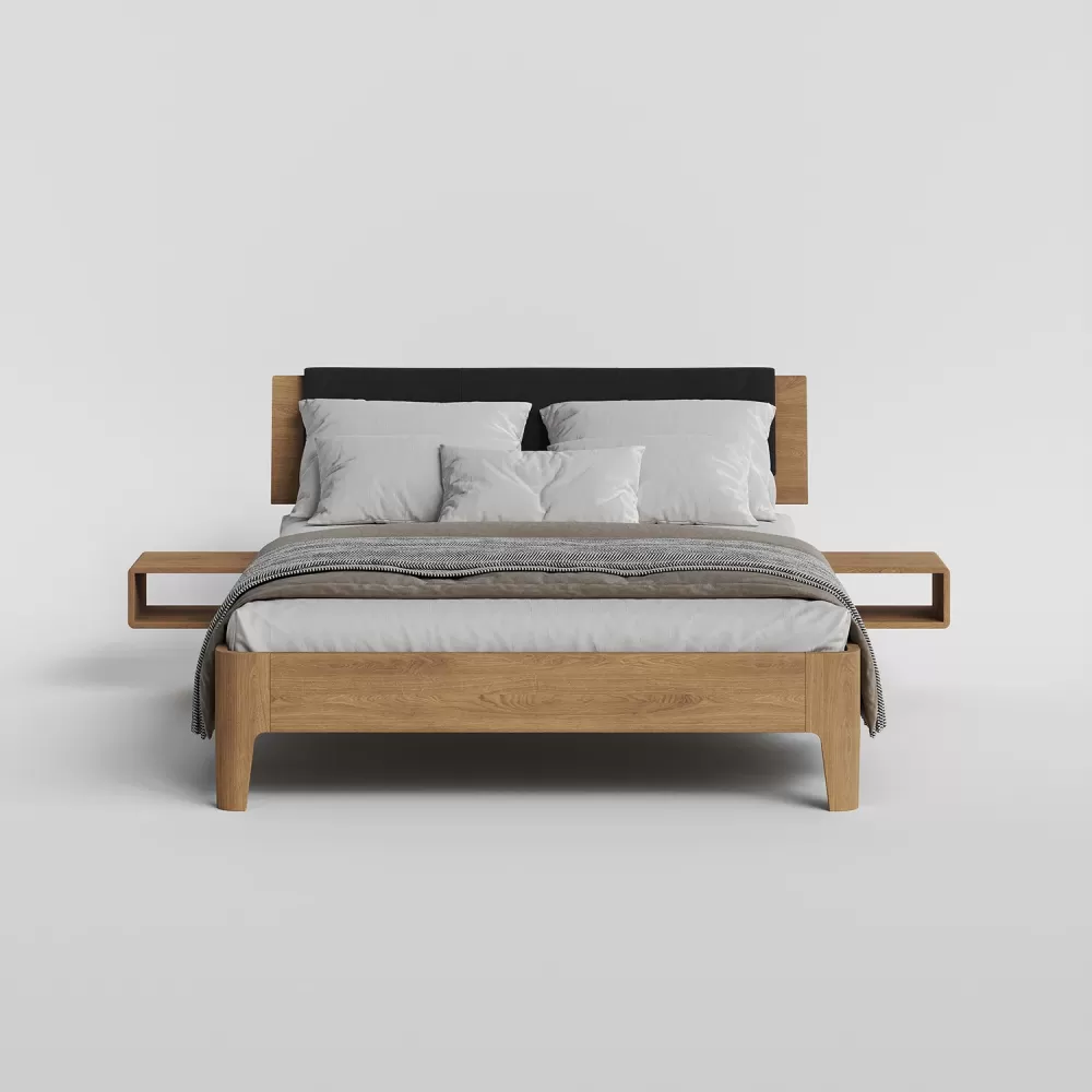 Кровать Lugo Modern Дуб с тумбочками + подсветка