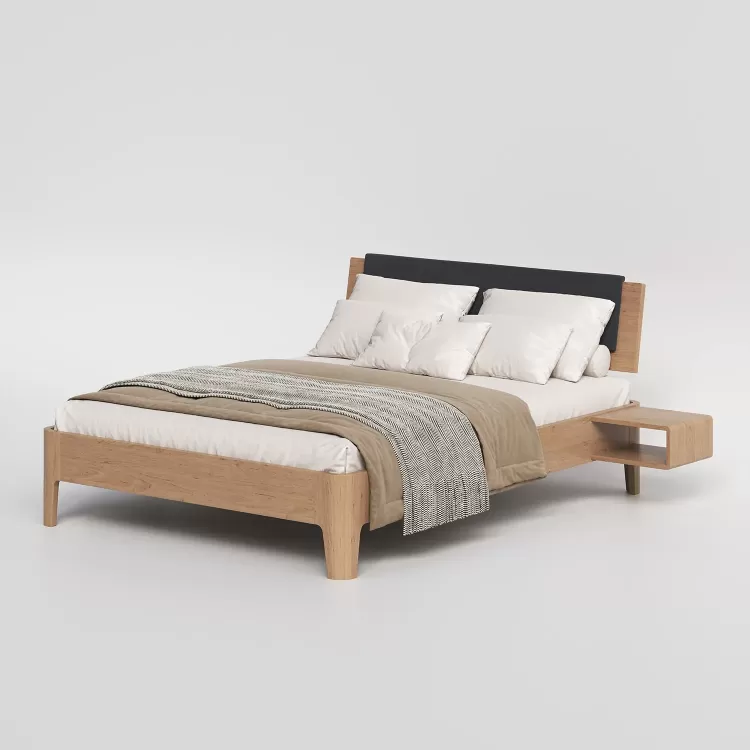 Кровать Lugo Modern Ольха с тумбочками + подсветка Кровать Lugo Modern Ольха с тумбочками + подсветка